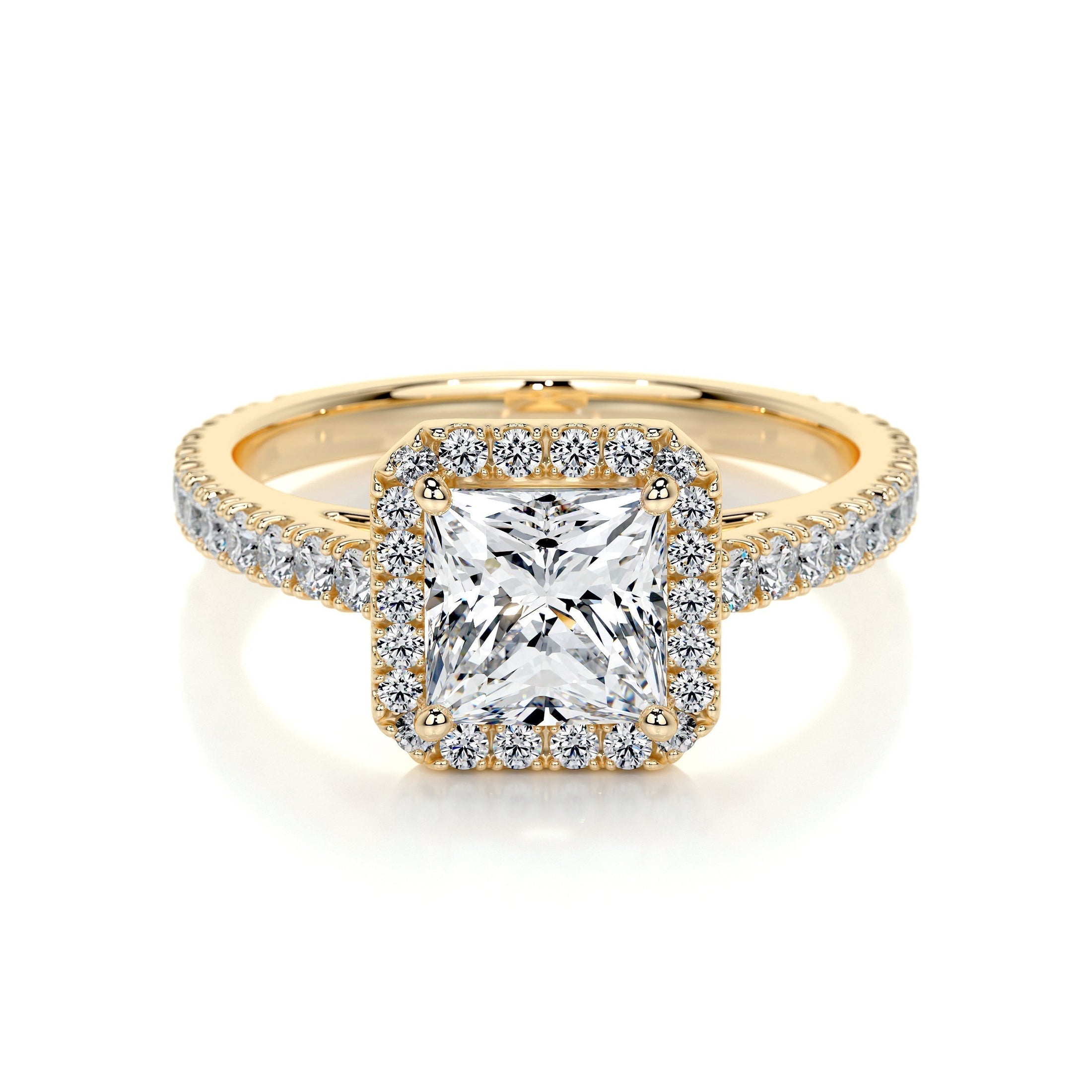 1.20 CT Princess-Cut Lab Grown Diamond Halo Ring