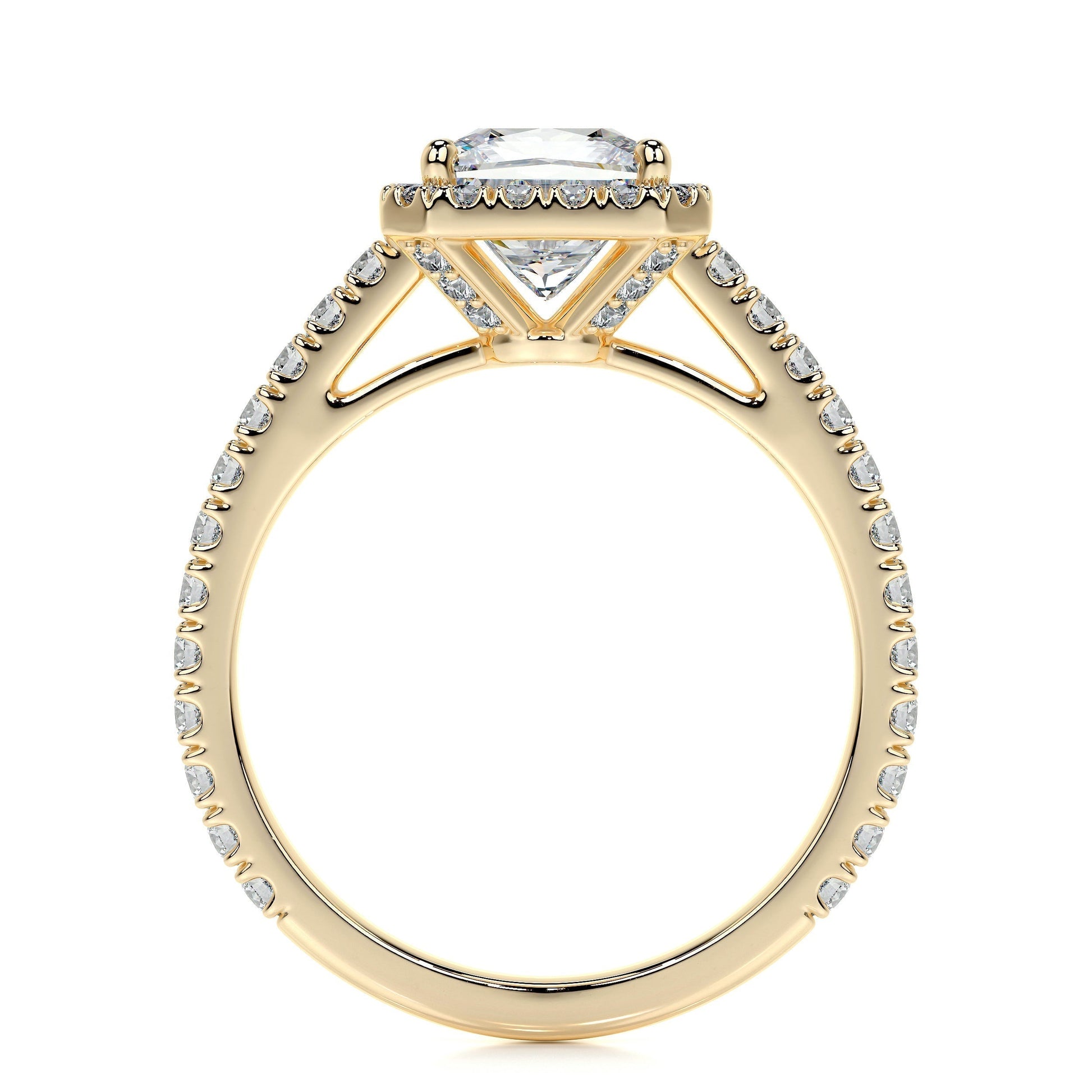 1.20 CT Princess Halo CVD E/VS2 Diamond Engagement Ring 12