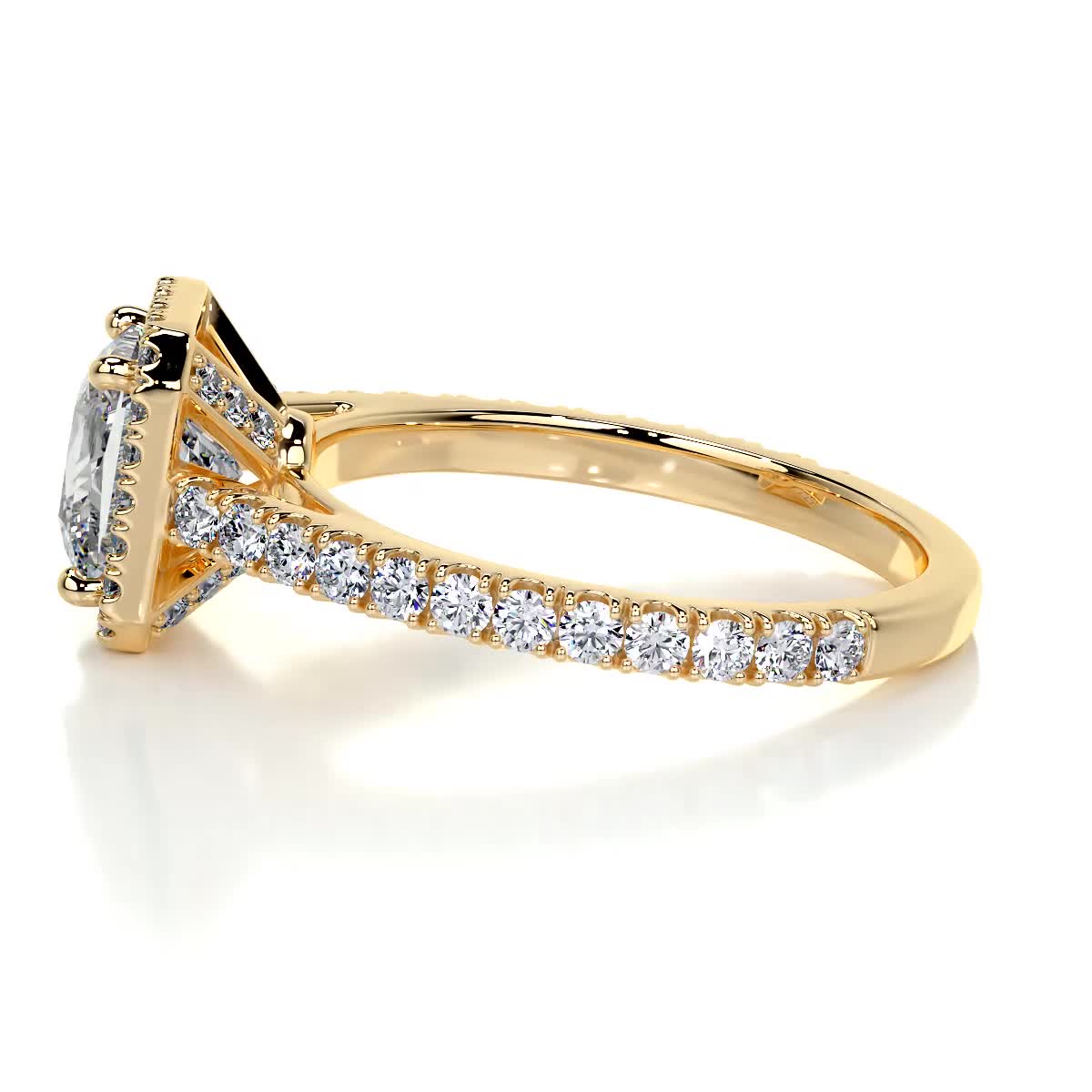 1.20 CT Princess-Cut Lab Grown Diamond Halo Ring