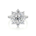 Load image into Gallery viewer, 0.80 CT Round Lab Grown Diamond Floral Halo  Engagement Ring
