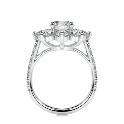 0.80 CT Round Floral Halo CVD H/SI1 Diamond Engagement Ring 6