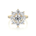 Load image into Gallery viewer, 0.80 CT Round Lab Grown Diamond Floral Halo  Engagement Ring
