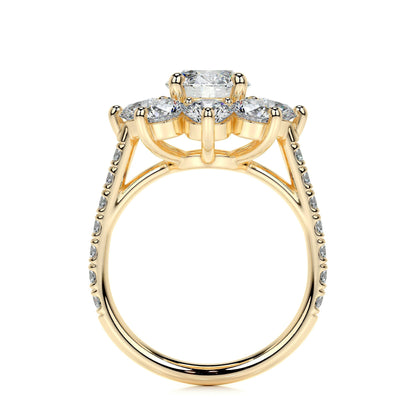 0.80 CT Round Floral Halo CVD H/SI1 Diamond Engagement Ring 11