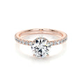 Load image into Gallery viewer, 1.0 CT Round Lab Grown Diamond Hidden Halo Pave Engagement Ring 5
