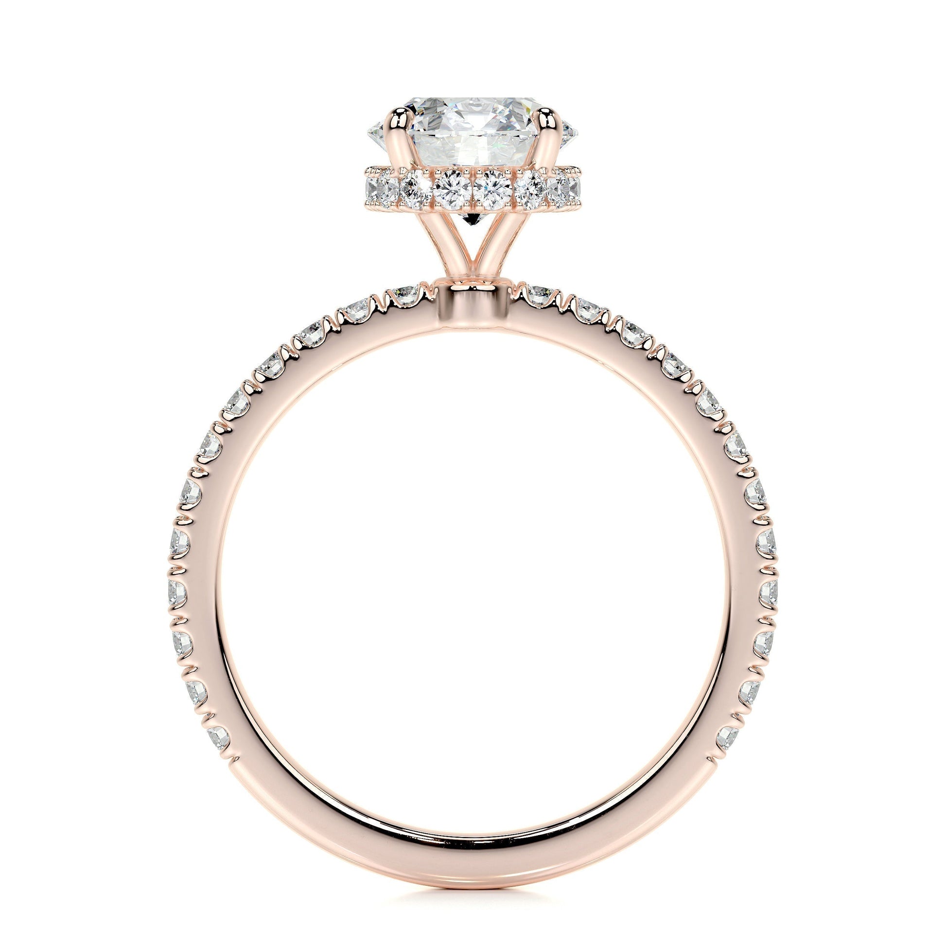1.0 CT Round Hidden Halo CVD D/VS2 Diamond Engagement Ring 10