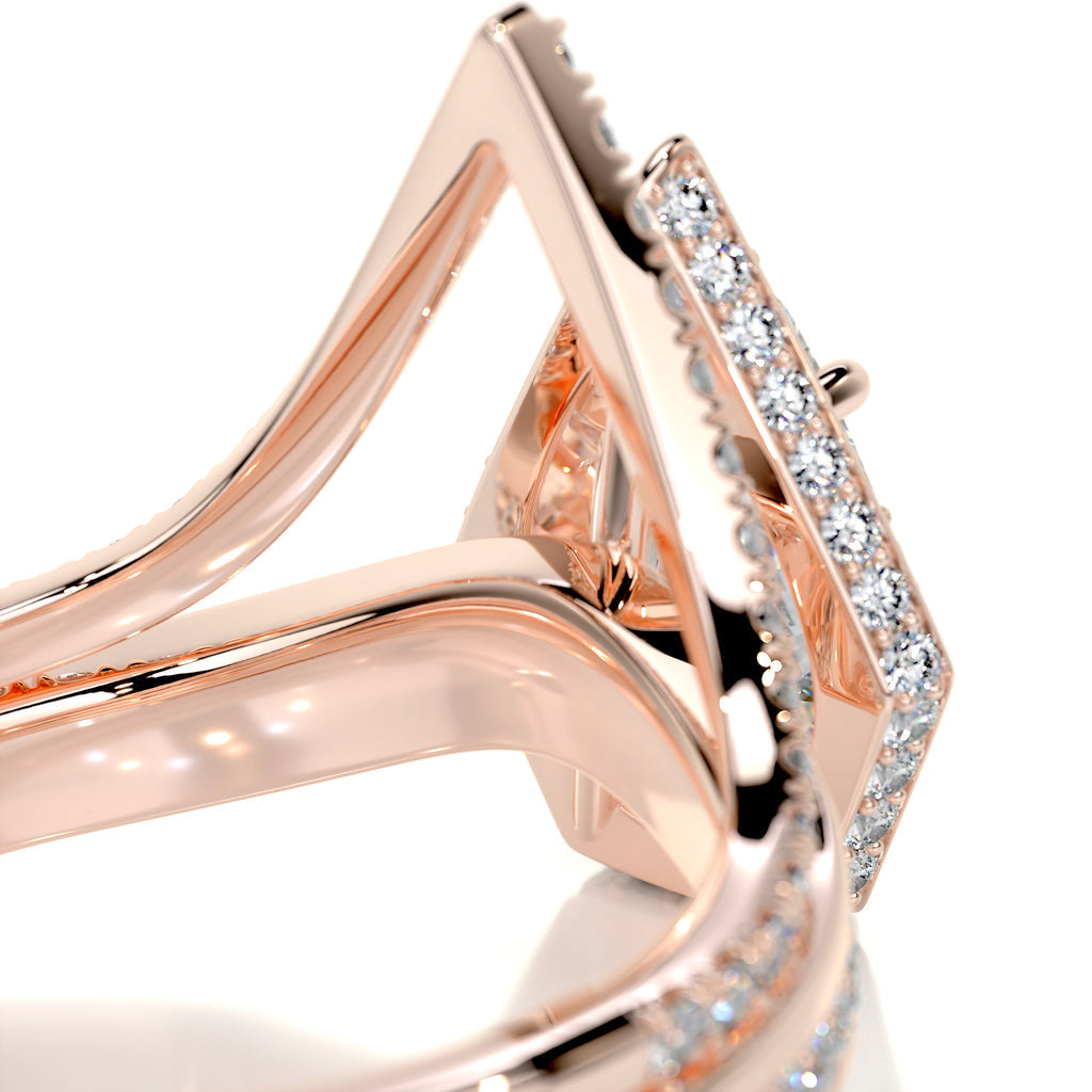 1.50 CT Pear-Cut Lab Grown Diamond Halo Bridal Set 15
