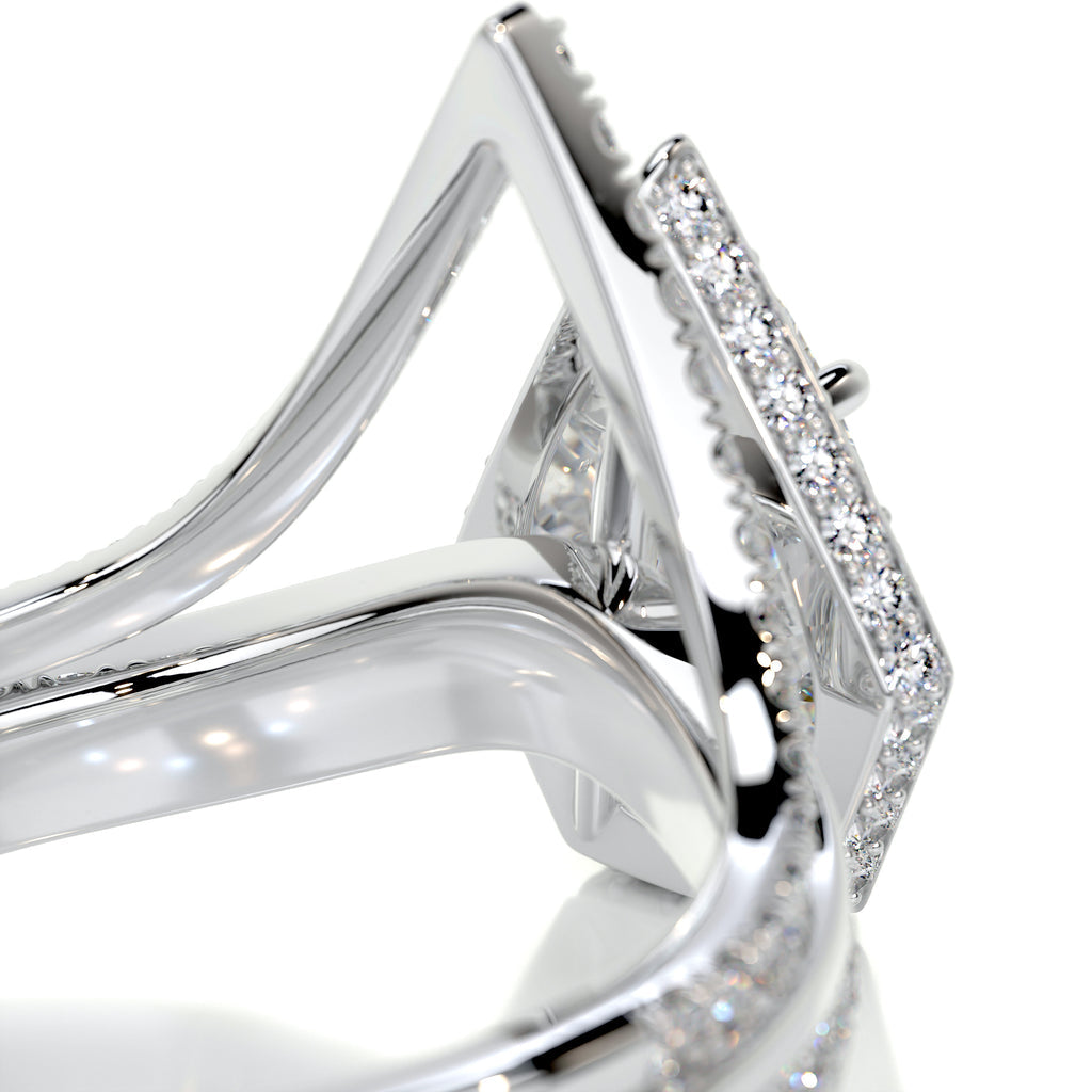 1.50 CT Pear-Cut Lab Grown Diamond Halo Bridal Set 6
