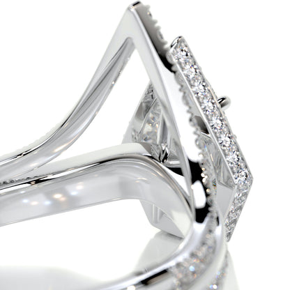 1.50 CT Pear-Cut Lab Grown Diamond Halo Bridal Set 6