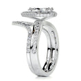 Load image into Gallery viewer, 1.50 CT Pear-Cut Lab Grown Diamond Halo Bridal Set
