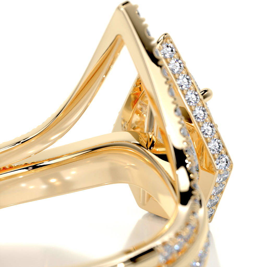 1.50 CT Pear-Cut Lab Grown Diamond Halo Bridal Set 10