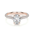 Load image into Gallery viewer, 1.20 CT Oval Lab Grown Diamond Triple Pave Gold Engagement Ring
