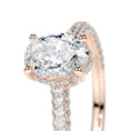 Load image into Gallery viewer, 1.20 CT Oval Lab Grown Diamond Triple Pave Gold Engagement Ring
