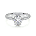 Load image into Gallery viewer, 1.20 CT Oval Lab Grown Diamond Triple Pave Gold Engagement Ring
