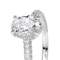 Load image into Gallery viewer, 1.20 CT Oval Lab Grown Diamond Triple Pave Gold Engagement Ring
