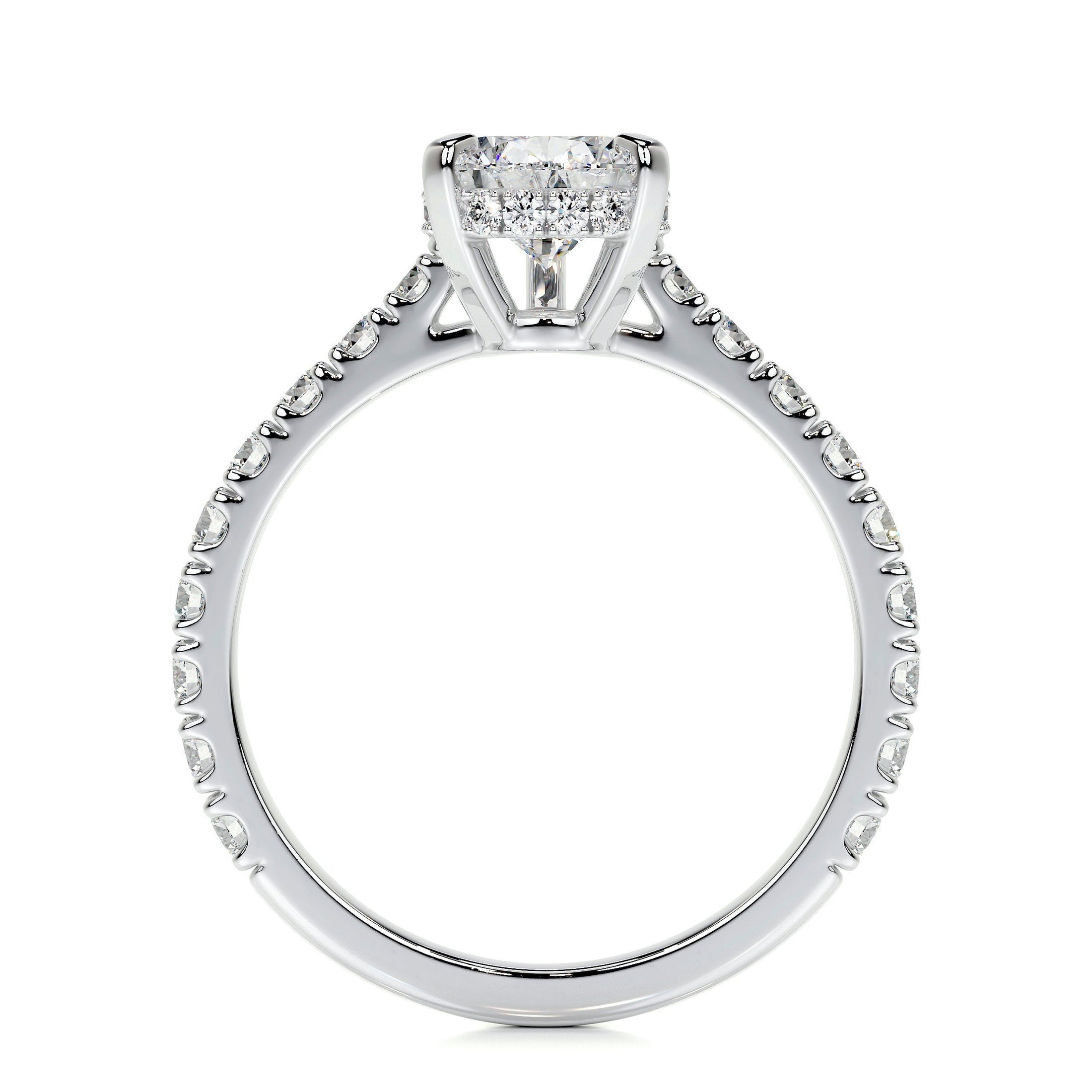 1.50 CT Pear Lab Grown Diamond Hidden Halo Engagement Ring