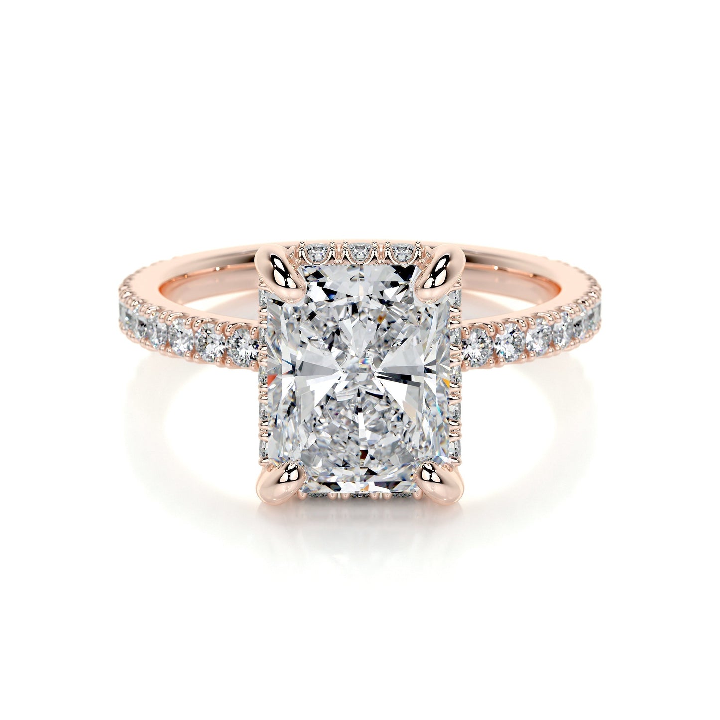 2.0 CT Radiant Lab-Grown Diamond Hidden Halo Elegance Ring 10