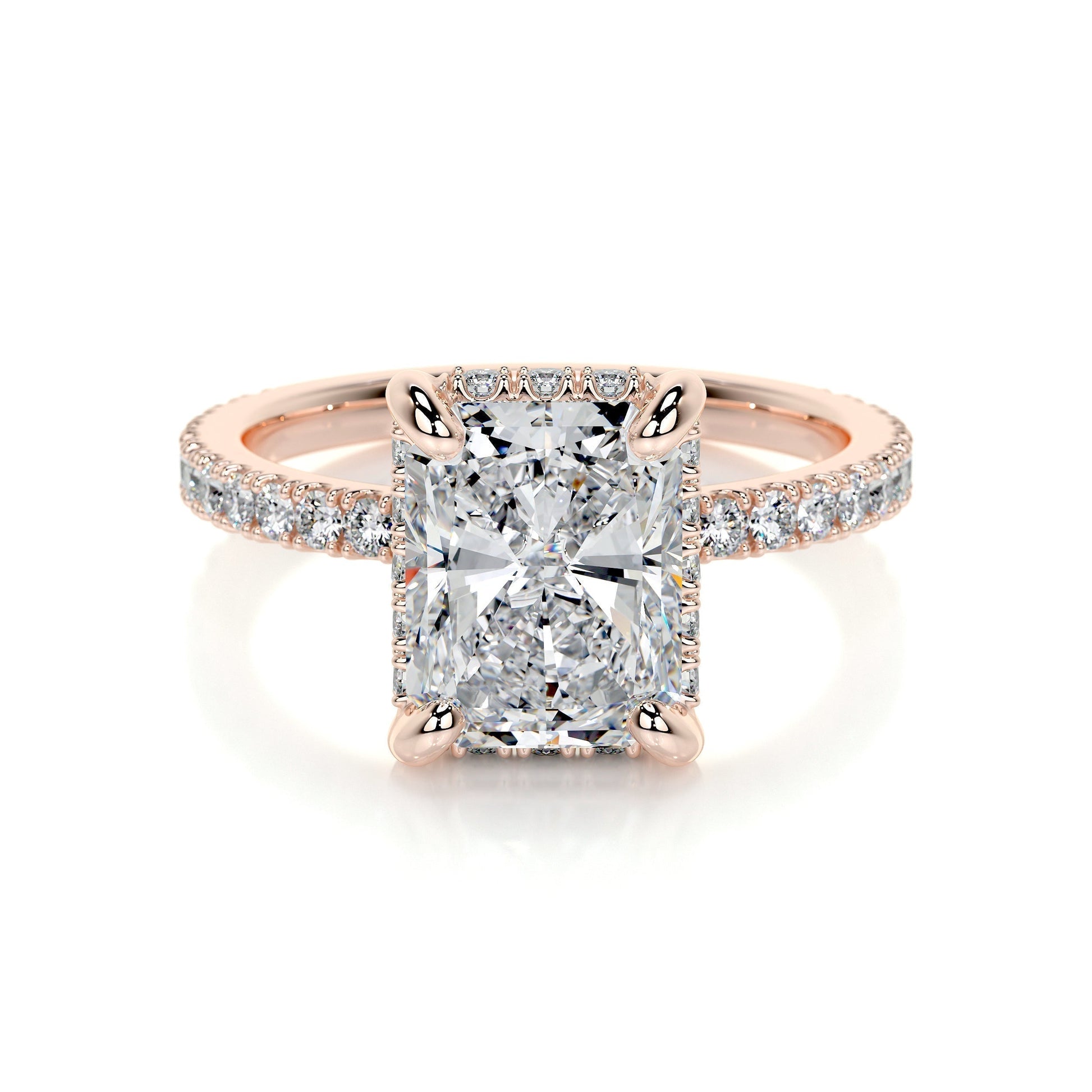 2.0 CT Radiant Lab-Grown Diamond Hidden Halo Elegance Ring 10