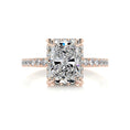 Load image into Gallery viewer, 2.0 ct Radiant E- VS2 Diamond Pave Moissanite Engagement Ring
