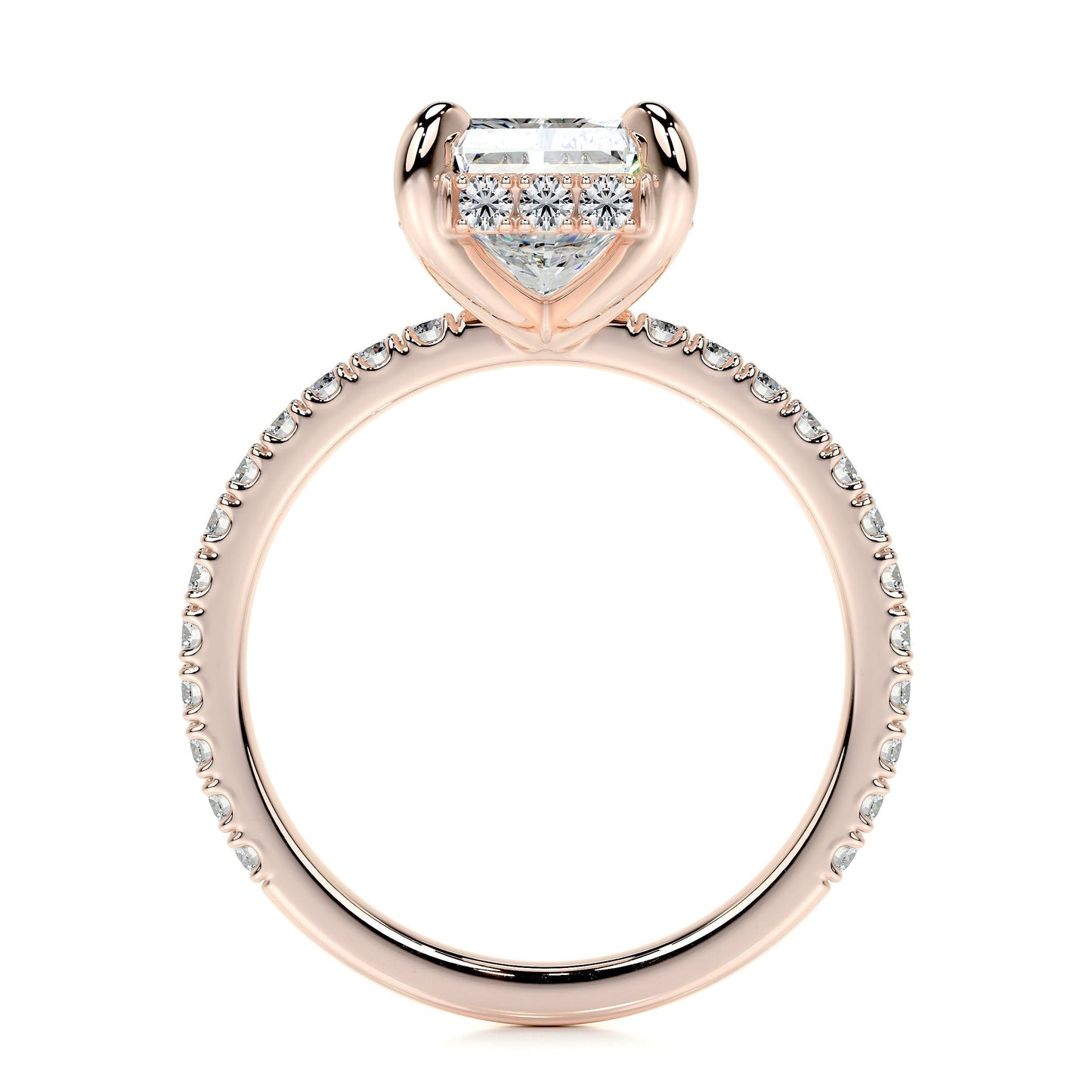 2.0 CT Radiant Lab-Grown Diamond Hidden Halo Elegance Ring 14