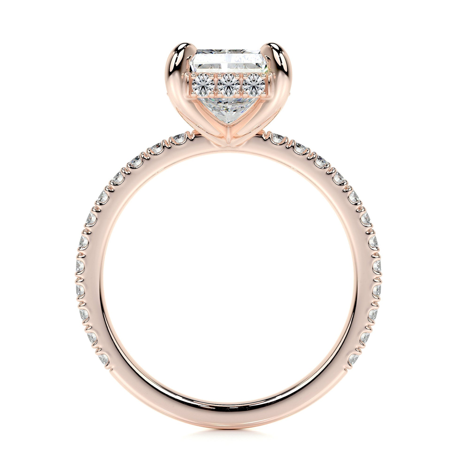 2.0 CT Radiant Lab-Grown Diamond Hidden Halo Elegance Ring 14