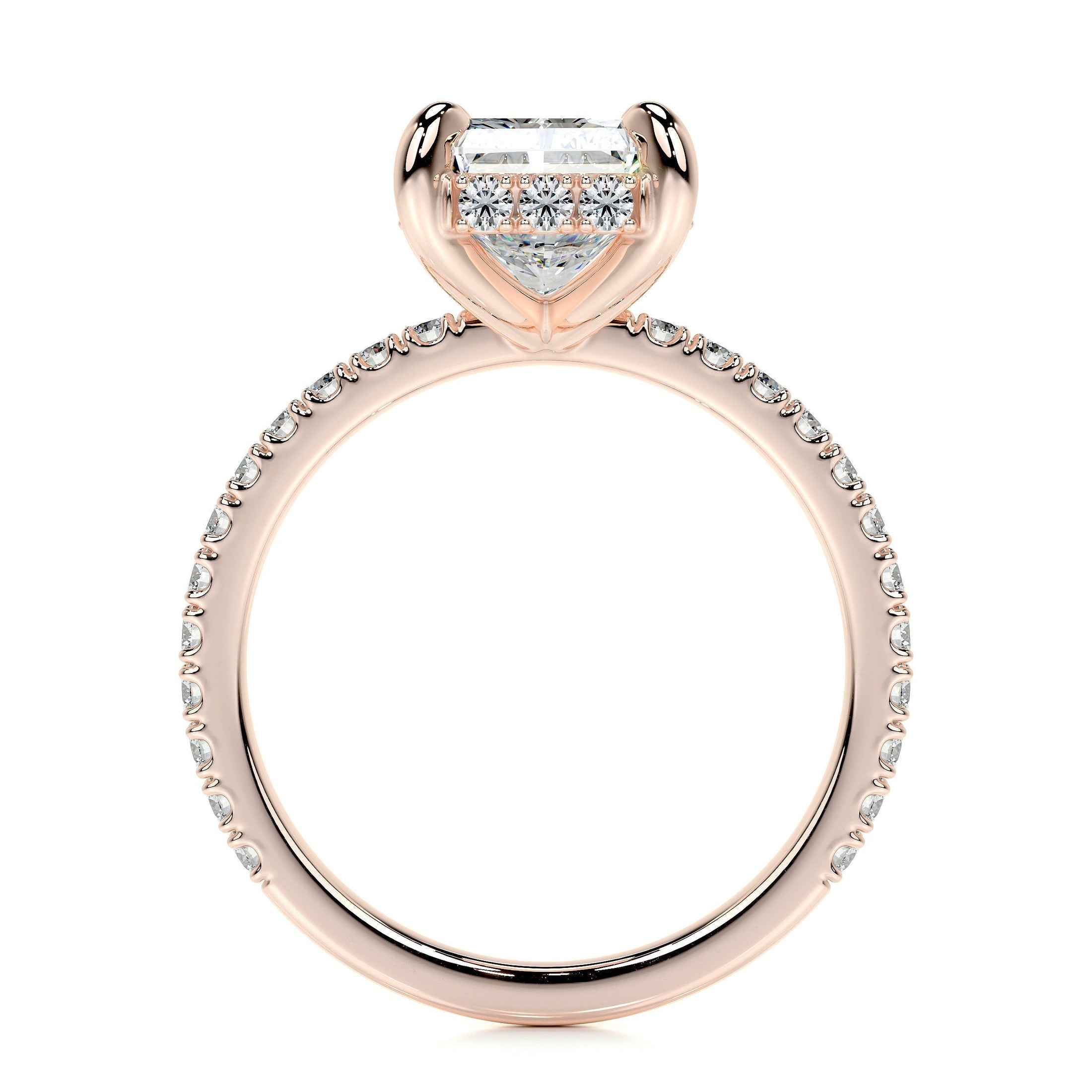 2.0 CT Radiant Lab-Grown Diamond Hidden Halo Elegance Ring