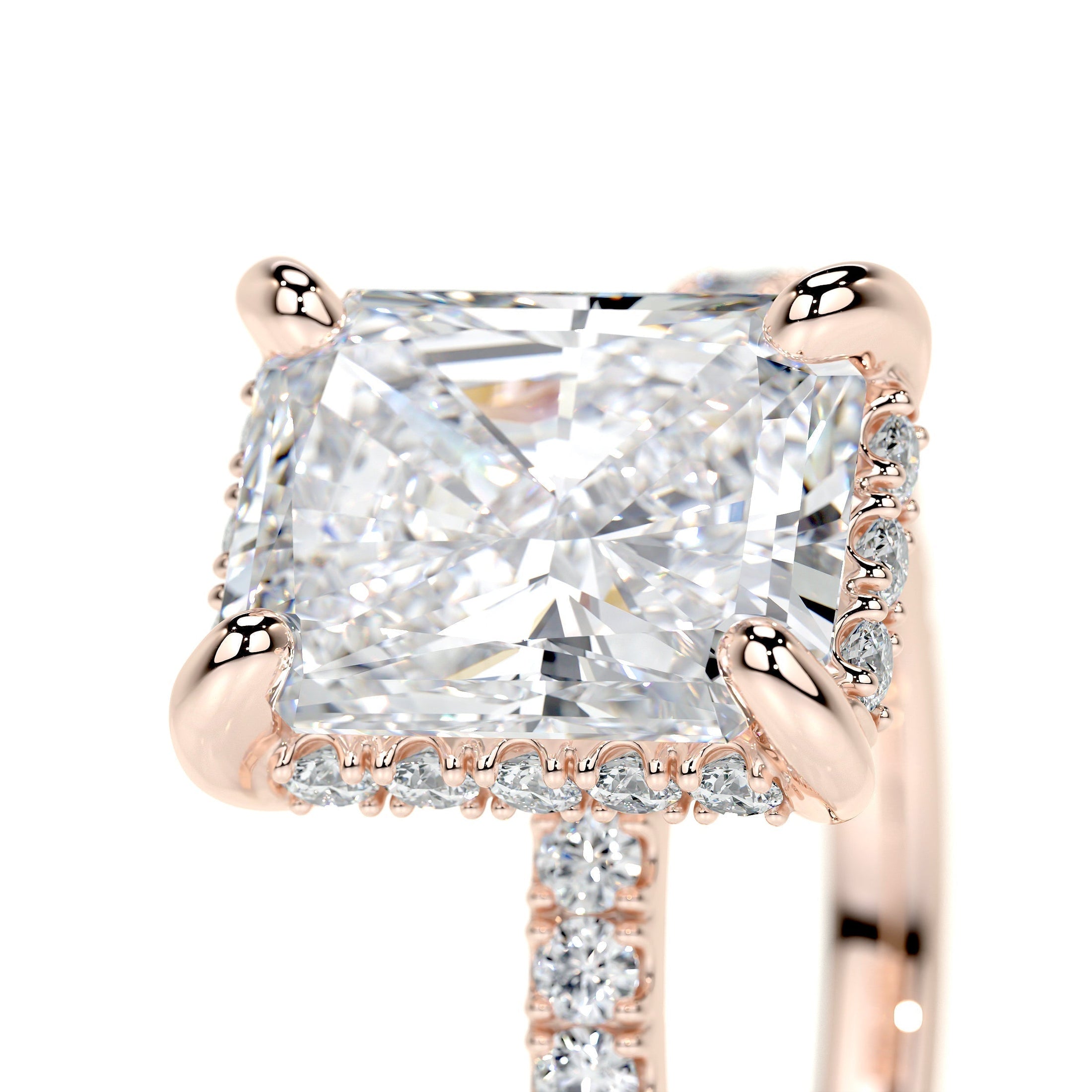 2.0 CT Radiant Lab-Grown Diamond Hidden Halo Elegance Ring