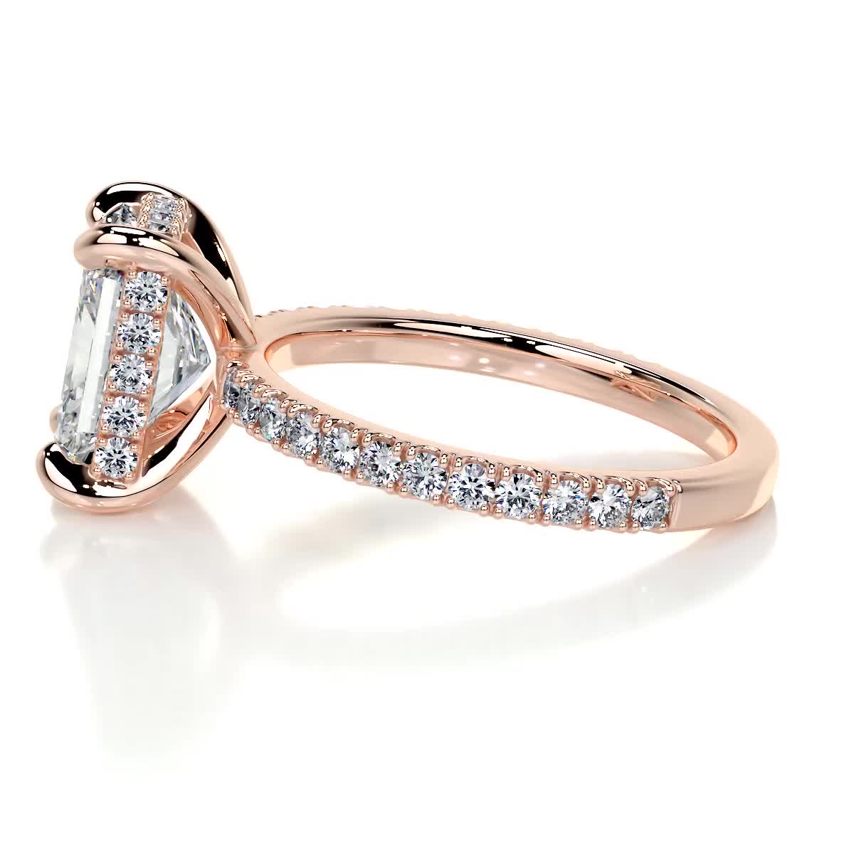 2.0 CT Radiant Lab-Grown Diamond Hidden Halo Elegance Ring 13