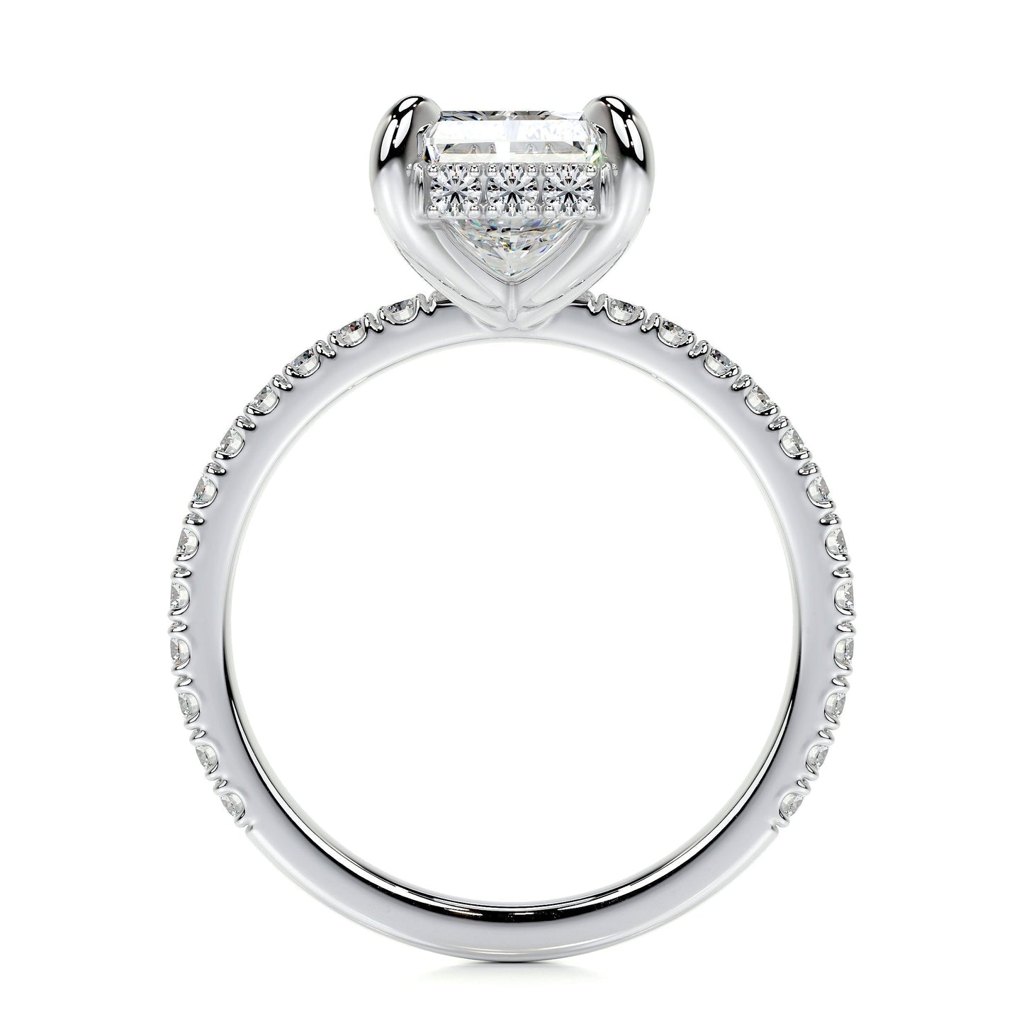 2.0 CT Radiant Lab-Grown Diamond Hidden Halo Elegance Ring 5