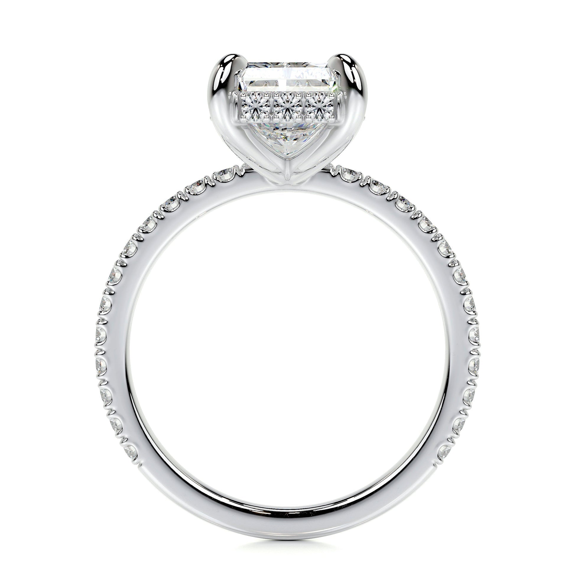 2.0 CT Radiant Lab-Grown Diamond Hidden Halo Elegance Ring 5