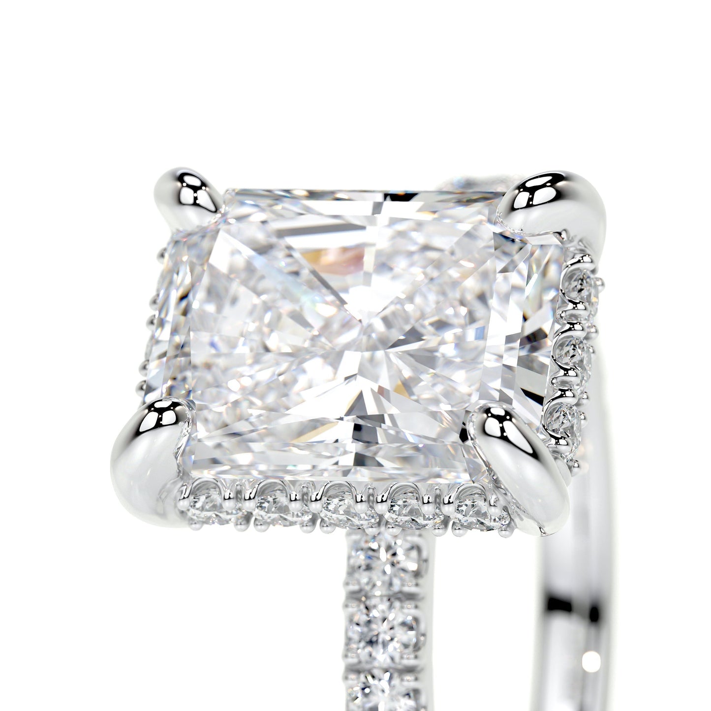 2.0 CT Radiant Lab-Grown Diamond Hidden Halo Elegance Ring 3