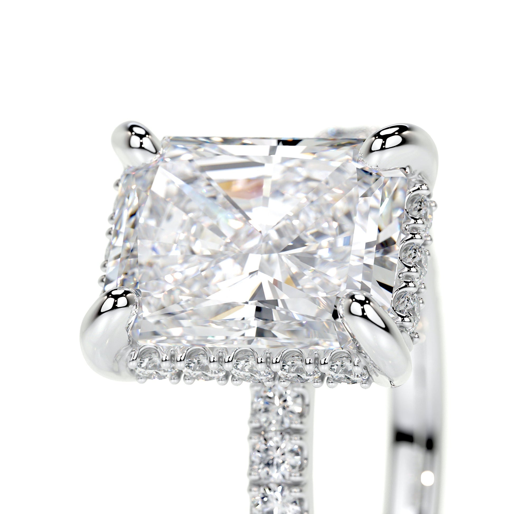 2.0 CT Radiant Lab-Grown Diamond Hidden Halo Elegance Ring 3