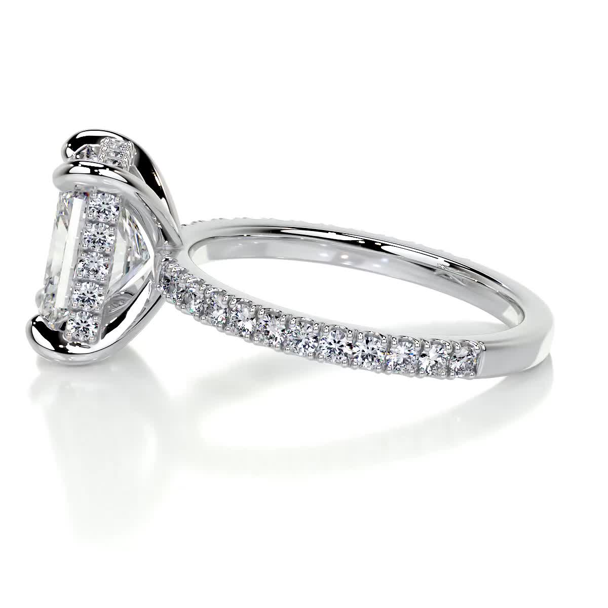 2.0 CT Radiant Lab-Grown Diamond Hidden Halo Elegance Ring 4