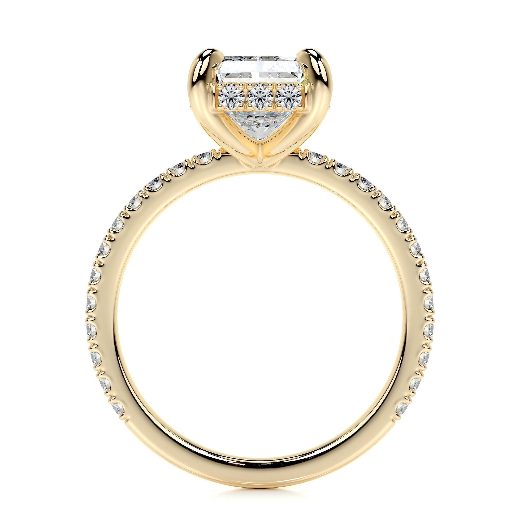 2.0 CT Radiant Lab-Grown Diamond Hidden Halo Elegance Ring