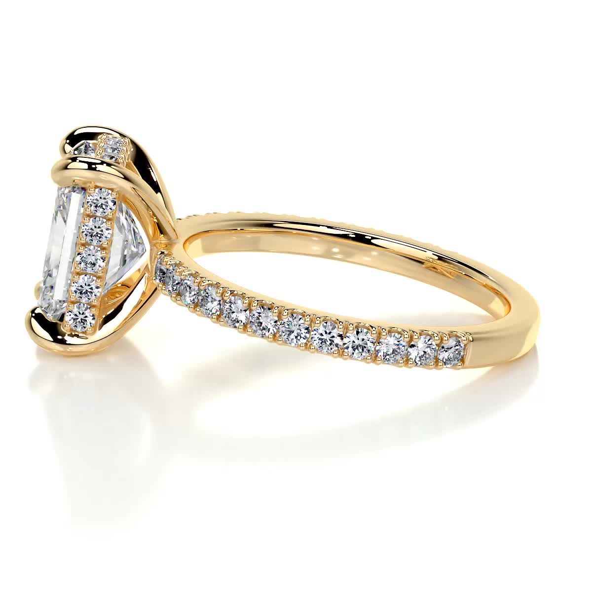 2.0 CT Radiant Lab-Grown Diamond Hidden Halo Elegance Ring