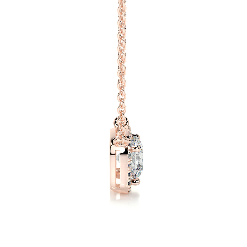 1.0 CT Round Lab Grown Diamond Halo Necklace 9