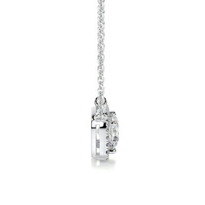1.0 CT Round Lab Grown Diamond Halo Necklace 6