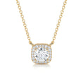 Load image into Gallery viewer, 1.0 CT Round Lab Grown Diamond Halo Necklace
