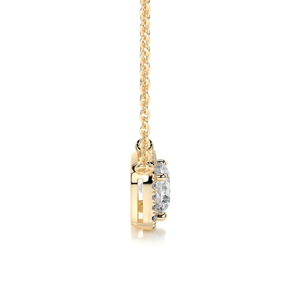 1.0 CT Round Lab Grown Diamond Halo Necklace 2