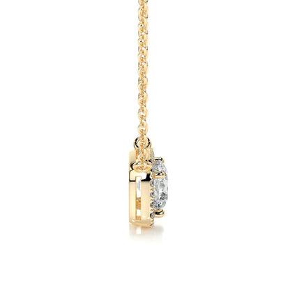 1.0 CT Round Lab Grown Diamond Halo Necklace 2