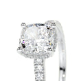 Load image into Gallery viewer, 1.50 CT Cushion Cut Lab-Grown Diamond Hidden Halo Engagement Ring
