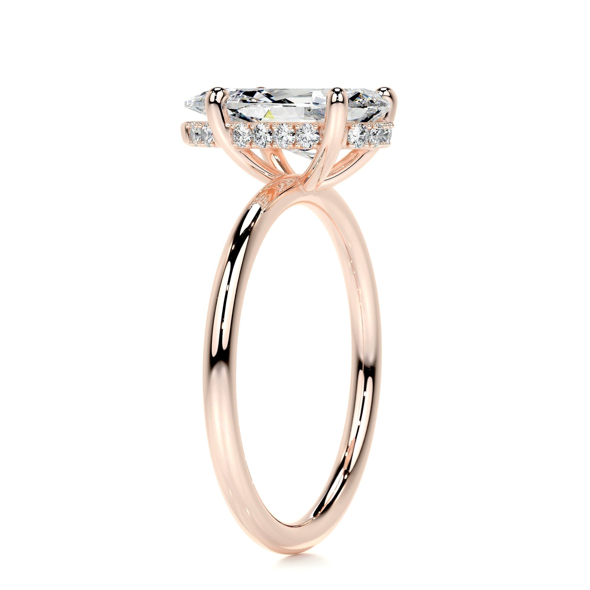 2.0 CT Pear Cut Lab Grown Diamond Engagement Ring with Hidden Halo Elegance 20