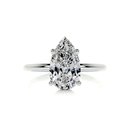 2.0 CT Pear Cut Lab Grown Diamond Engagement Ring with Hidden Halo Elegance 1