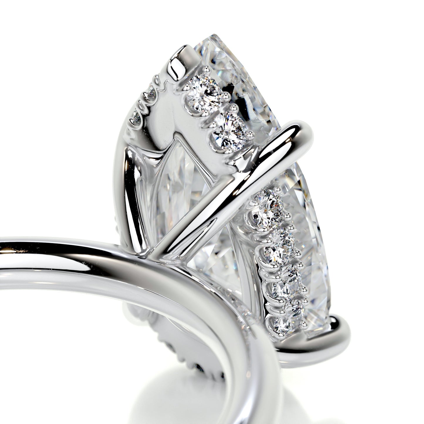 2.0 CT Pear Cut Lab Grown Diamond Engagement Ring with Hidden Halo Elegance 6