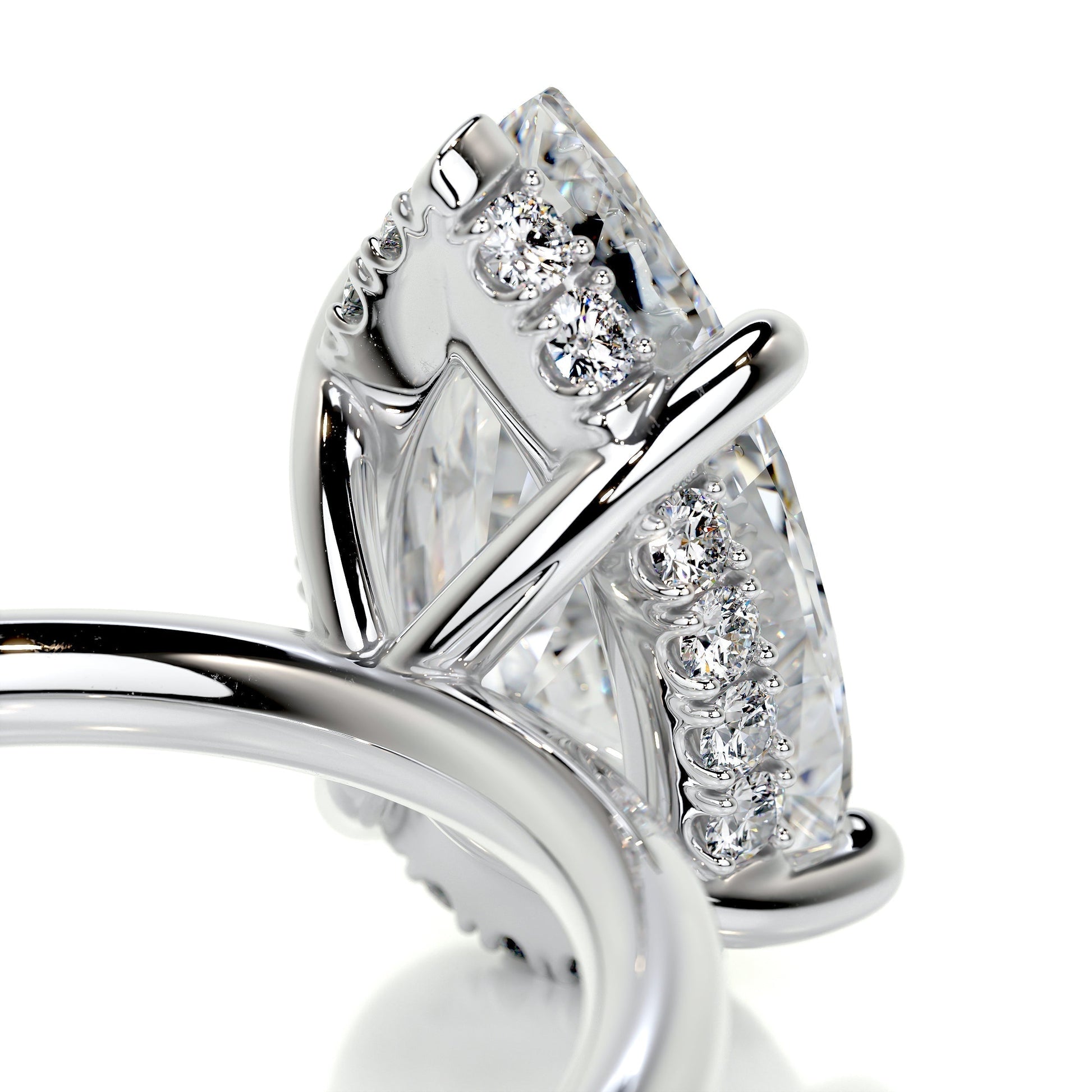 2.0 CT Pear Cut Lab Grown Diamond Engagement Ring with Hidden Halo Elegance 6