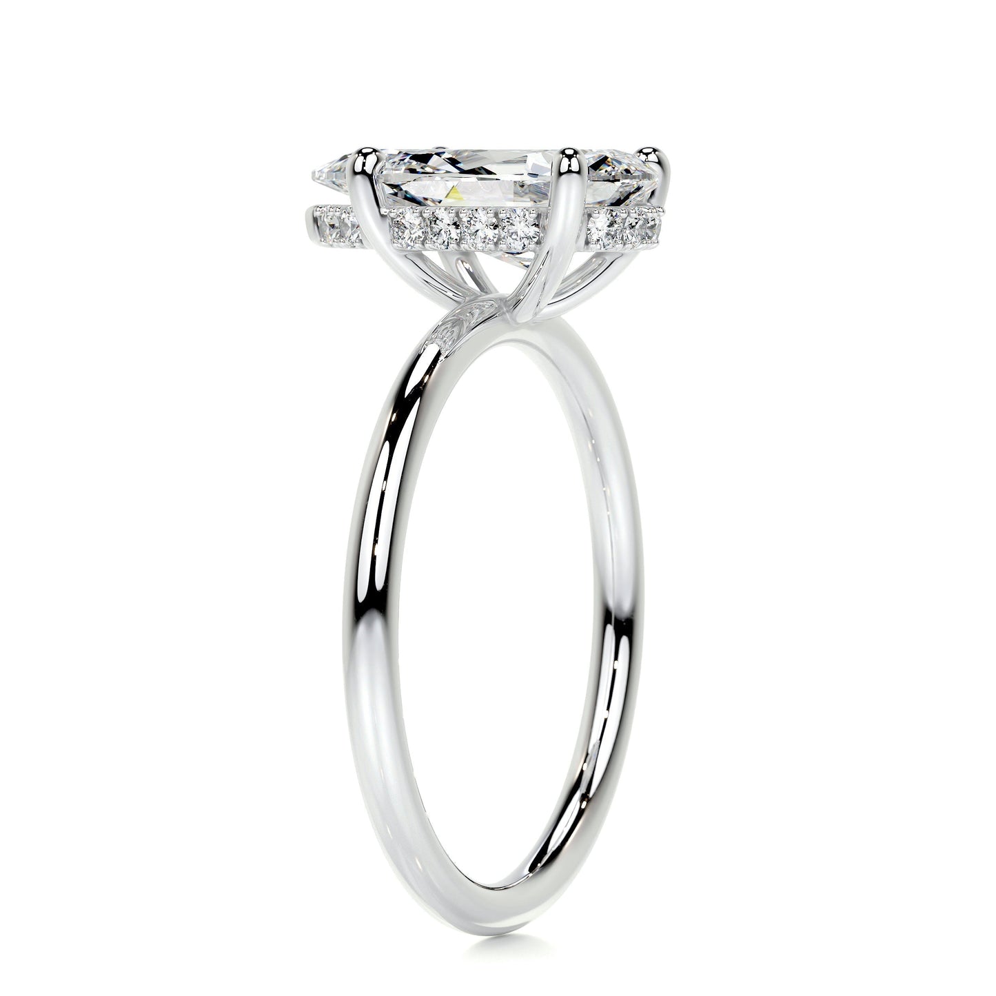 2.0 CT Pear Cut Lab Grown Diamond Engagement Ring with Hidden Halo Elegance 8
