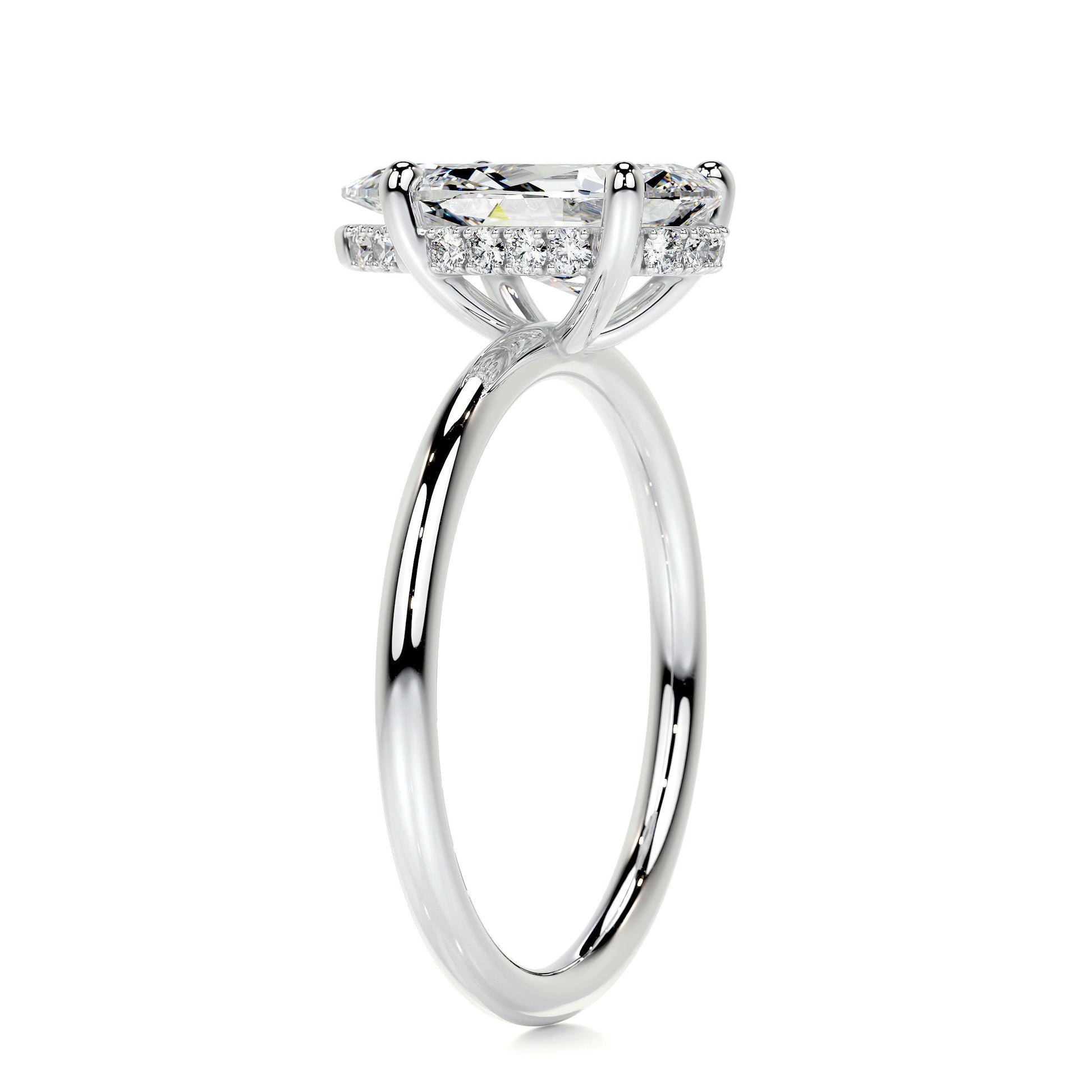2.0 CT Pear Cut Lab Grown Diamond Engagement Ring with Hidden Halo Elegance 8