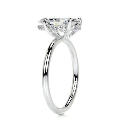 2.0 CT Pear Cut Lab Grown Diamond Engagement Ring with Hidden Halo Elegance 8