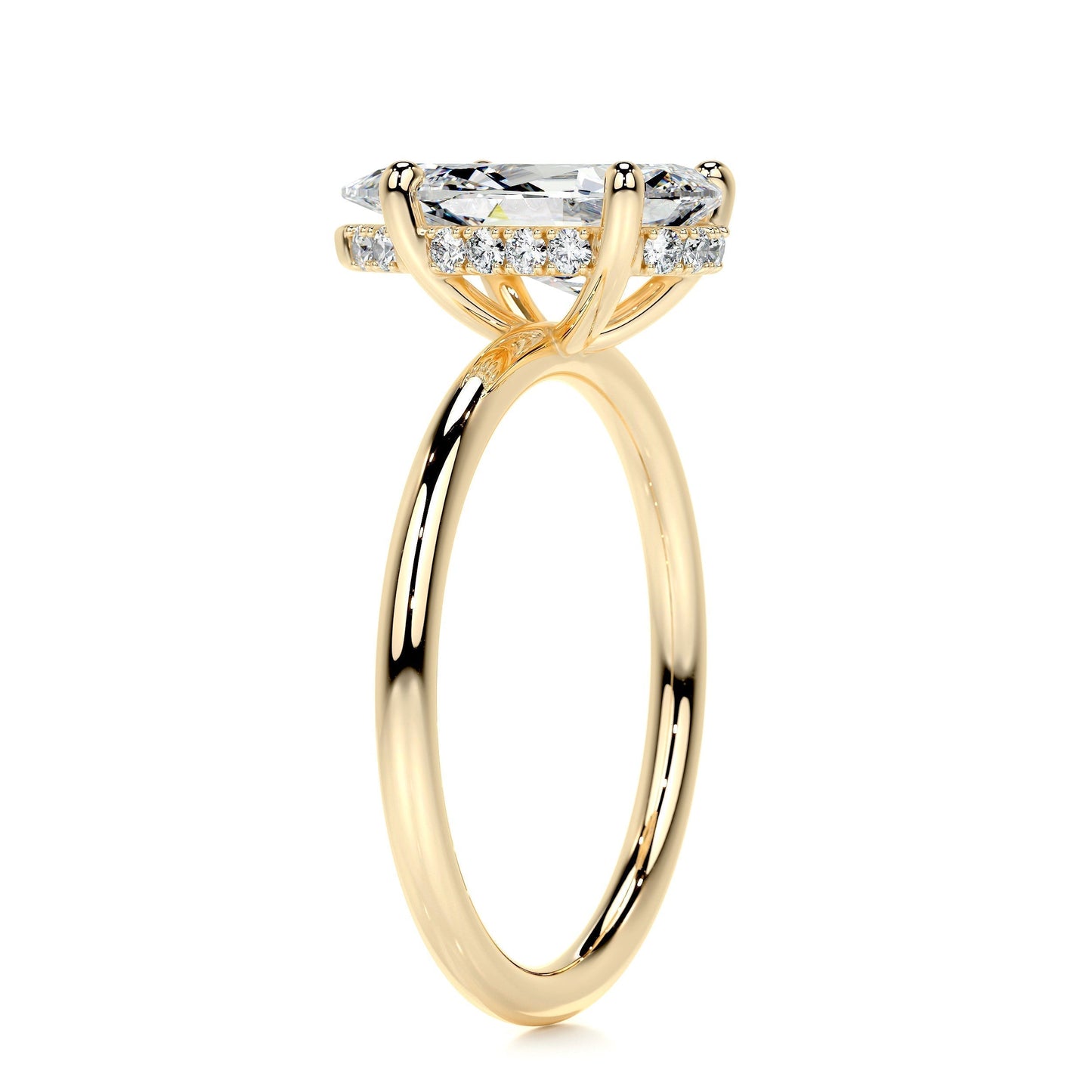 2.0 CT Pear Cut Lab Grown Diamond Engagement Ring with Hidden Halo Elegance 12