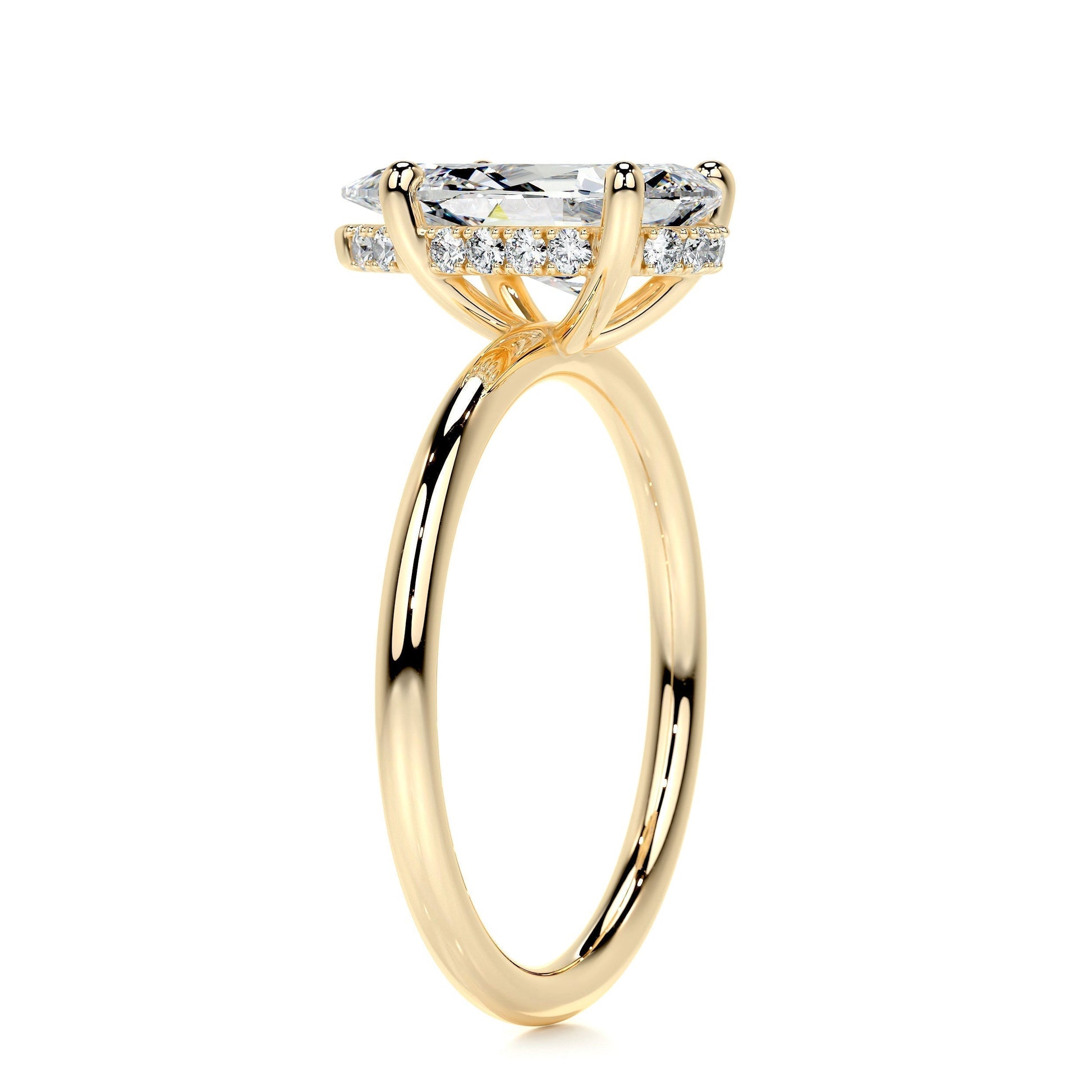 2.0 CT Pear Cut Lab Grown Diamond Engagement Ring with Hidden Halo Elegance 12