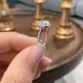 Load image into Gallery viewer, 1.5 ct Oval F- VS2 Diamond Halo & Pave Moissanite Engagement Ring
